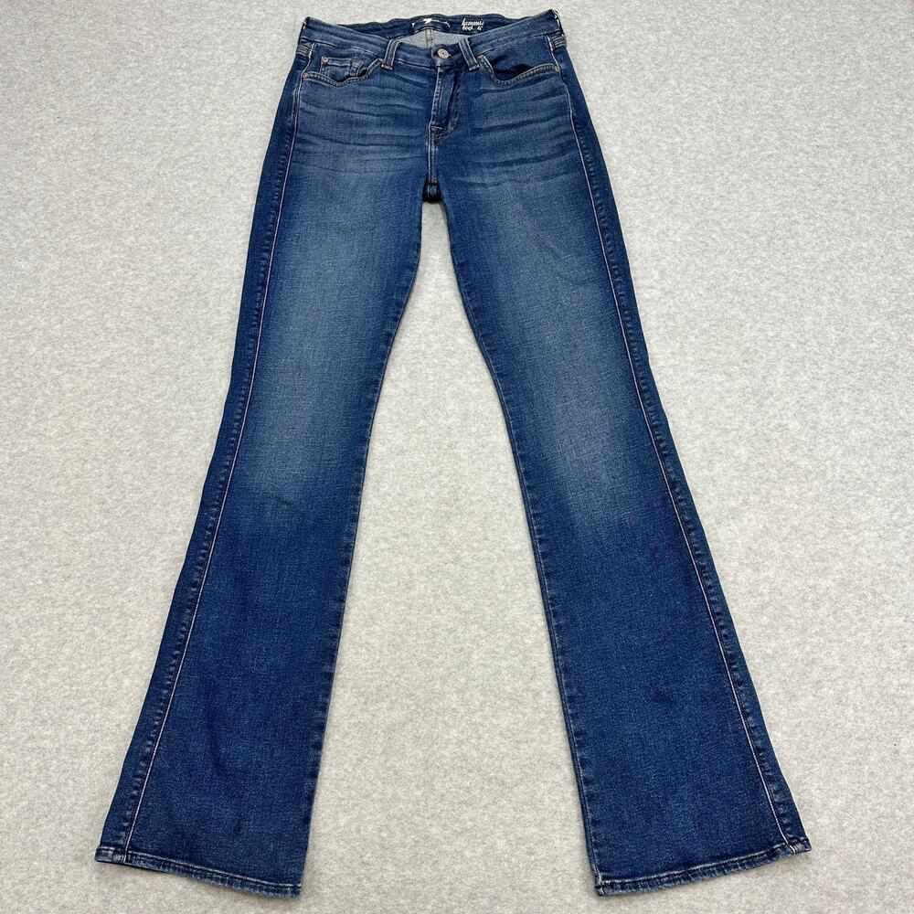 7 For All Mankind Bootcut Jeans Blue Mid Rise WMNS 29 Kimmie Boho Western Y2K - Picture 2 of 14
